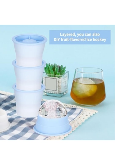 6 Adet Buz Tepsisi Silikon Küre Buz Kalıbı Üreticisi Gıda Sınıfı Kolay Çıkarma Çok Renkli