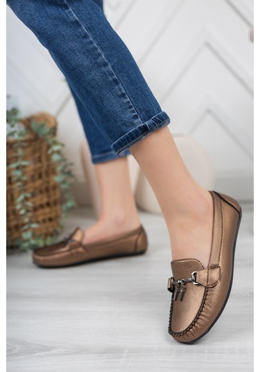 Khayt Fury Casual Günlük Kadın Babet Ayakkabı Bakır