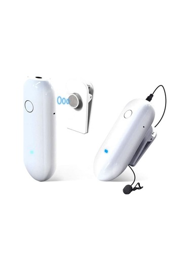 Lensgo 318C Beyaz Kablosuz Tekli Yaka Mikrofonu Seti