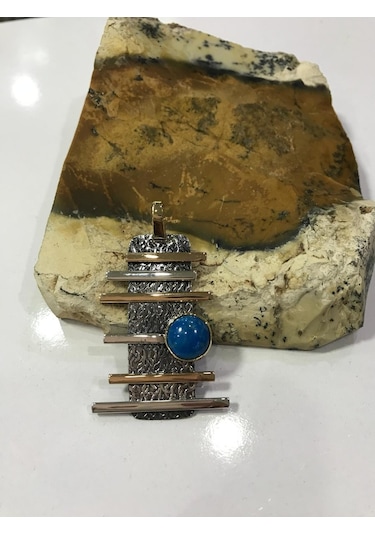 Turkuaz Taşlı Gümüş 925 Ayar Doğal Taş Kolye