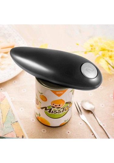 Wezone Ev Elektrikli Kutu Açıcı: Otomatik N Tipi Cam Kutu Ve Konserve Açıcı, Evde Kolay Kullanım, Pratik Ev Gereci Siyah