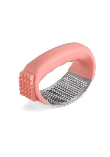 Springsun Evde Sarımsak Ezici - Paslanmaz Çelik Malzeme İle Hızlı Sarımsak Ezme Aleti, Kompakt Tasarım Pembe Pp Paket Pembe