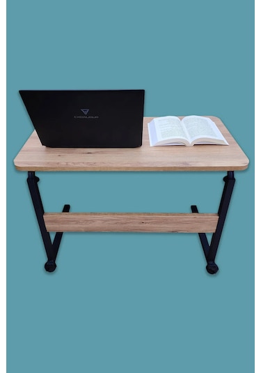 Laptop Sehpası Çalışma Masası Yükseklik Ayarlı Tekerlekli 80-40