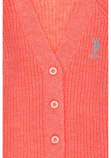 U.s. Polo Assn. Kız Çocuk Nar Çiçeği Hırka Triko 50297178-vr239 Nar Nar Çiceği