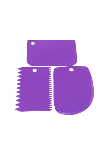 Mor Hamur Kazıyıcı Buzlanma Fondan Kek Dekorasyon Düz Pürüzsüz Pürüzlü Kenar Spatula Pişirme Pasta Araçları