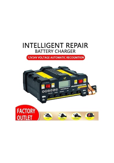 12v24v 220w Araç Akü Şarj Cihazı, Tam Otomatik Yüksek Frekanslı Akıllı Darbe Onarım Şarj Cihazı, Lcd Ekran Yüksek Güçlü Şarj Cihazı Xp