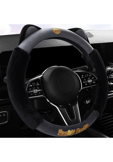 Cbtx 38cm Peluş Direksiyon Kapağı Sevimli Kedi Kaymaz Araç Direksiyon Koruyucusu Kış Sıcaklığı İçin - Lotus Pembesi