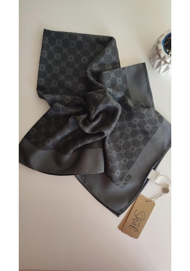 Aker Elegance Monogram Eşarp 001 Antrasit