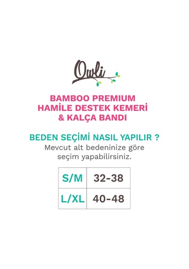 Owli Bamboo Premium Hamile Destek Kemeri 2'Si 1 Arada Siyah