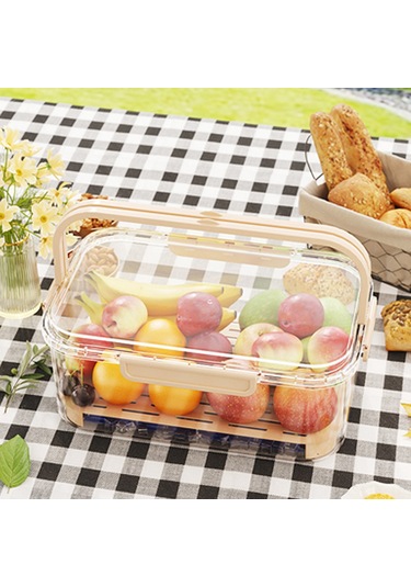 Dianziye Yiyecek Dereceli Stackable Buzdolabı Depolama Kutusu, Su Filtreleme Tabanlı Taze Saklama, Yeşil Sebze-meyve-et Organizatörü Yeşil