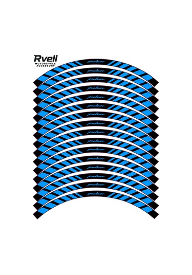 Rvell Pulsar Uyumlu Jant Şeridi Mavi 001 1.Resim