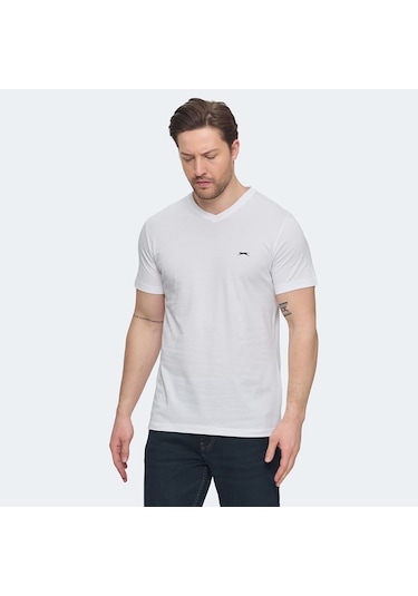 Slazenger SARGON 5 li Set Erkek  Beyaz - Siyah - Lacivert - Haki - Gri Tişört