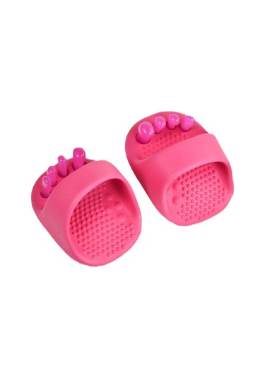 Suntek 2 Adet Akupresür Ayak Masaj Terliği Ayırıcı Ev Ofis Pembe Pembe