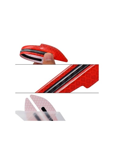 Kırmızı 1 Çift Uzun Ömürlü Yan Dikiz Aynası Montaj Güvenlik Uyarı Araba Styling Oto Çarpışma Önleme Koruyucu Şerit Aksesuarları Anti