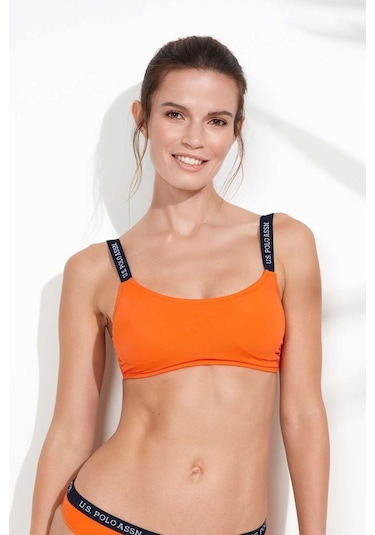 U.S. Polo Assn. Kadın Turuncu İnce Askılı Bikini Üst 21502