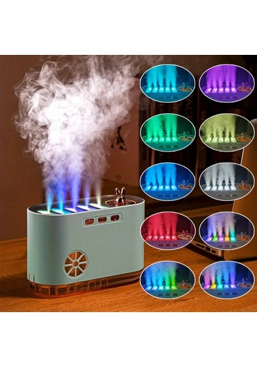 Techbloom Babıqt Nordic White Müzik Senkronizasyonlu Nemlendirici 7 Renk Led Işık Difüzör Otomatik Kapanma Usb İle Çalışan Ahşap
