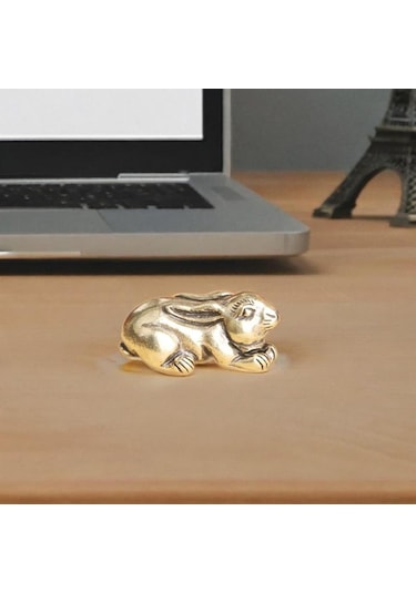 Homyl Mini Pirinç Tavşan Heykel Hatıra Masa Dekorasyon 1 3,4cmx1,6cm