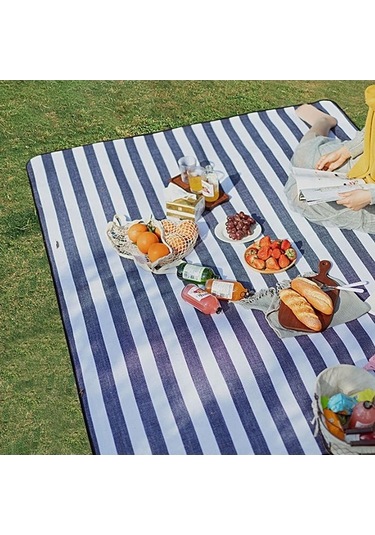 Prestigegoods 150x200cm Taşınabilir Nem Geçirmez Piknik Mat - Siyah / Gri / Beyaz Izgara, Açık Hava, Yürüyüş, Kamp Altın