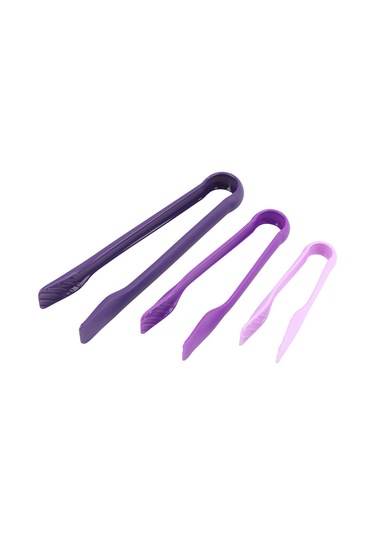 Lemestar Üçlü Gıda Kolu - Sağlıklı Plastik, Kaymaz Tutma, Yıkama Kolay - Ev, Kamp, Parti İçin Mor Mor