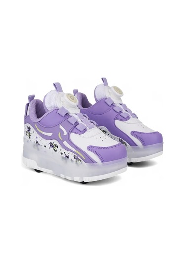 0910 Kız Çocuk Işıklı Tekerlekli Sneaker Mor