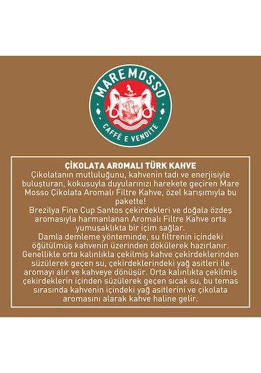 Mare Mosso Çikolata Aromalı Öğütülmüş Filtre Kahve 1 KG