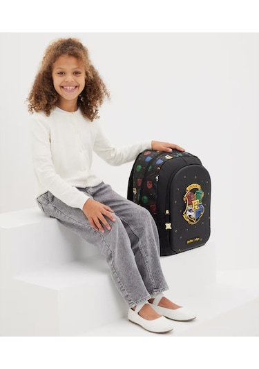 Snapbuy Avustralya Smiggle Harry Potter Temalı Çocuk Okul Sırt Çantası, 42x30cm Siyah