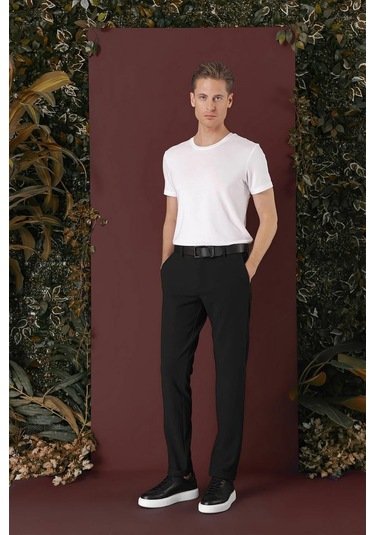 Slim Fit Yan Cepli Dokulu Esnek Casual Koyu Yeşil Pantolon P 1139 Yeşil