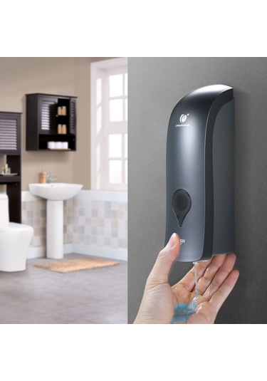 Skycity Duvar Montajlı 300ml El Sabunu Dağıtıcı - Elle Basma, Duş Jeli/saç Şampuanı Uyumlu, Delme Gerekiyor, Abs Malzeme, Yıldız Gri Cd-1049c Gri