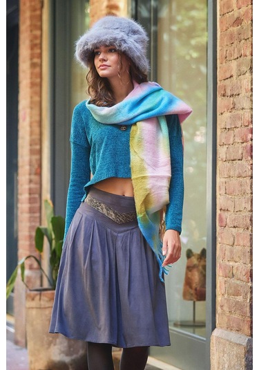 Antrasit Kloş Suet Midi Etek Antrasit