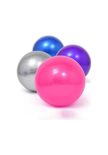 65 CM Fitilli Pilates Topu ve Pompa Seti Pilates Denge Yoga Spor Mor
