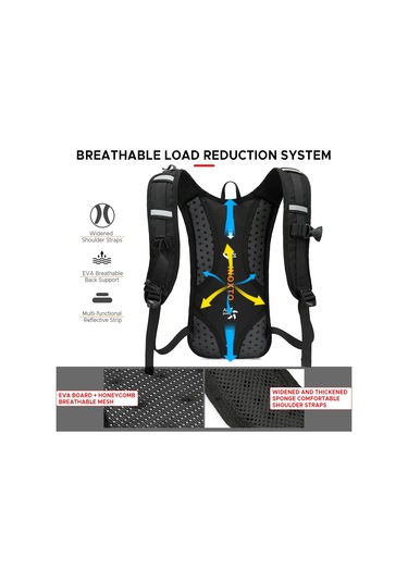 Inoxto-bisiklet Yürüyüş Koşu İçin 5l Hidrasyon Paketi Nefes Y28360b Siyah