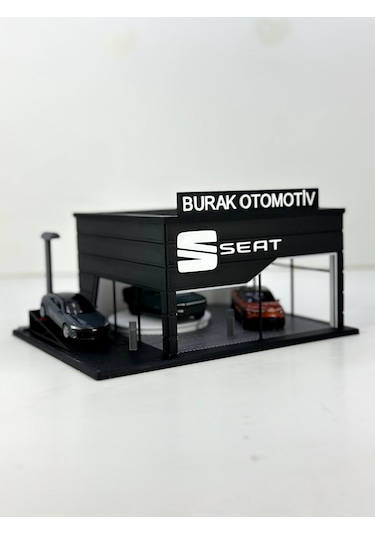 1/64 Ölçekli Seat Diorama Tasarımlı Araç Sergileme Garajı 3d Baskı