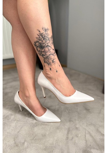 Preshley Kadın Adel Beyaz Rugan İnce Topuklu Stiletto Beyaz