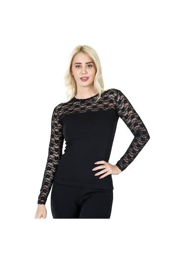 Derya Kurşun Uzun Kol Dantelli Kadın Atlet 243 001