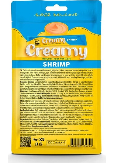 Delibon Creamy Ödül Maması Karidesli 15gr 5li Paket