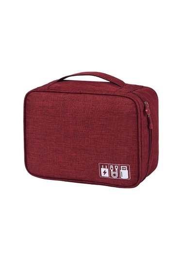 Kırmızı Seyahat Kablo Çantası Taşınabilir Evrensel Dijital Usb Kablosu Sd Kartlar Organizatör Ka Pil Laptop Çanta & Kılıf 56797468