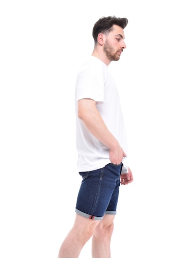 Cedy Denim Erkek Kot Şort Slim Fit Jean Şort - C342 Lacivert