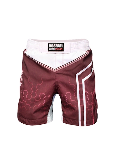 Dosmai Dijital Baskılı Hexagon Mma Spor Şort Kırmızı Mms224 Kırmızı