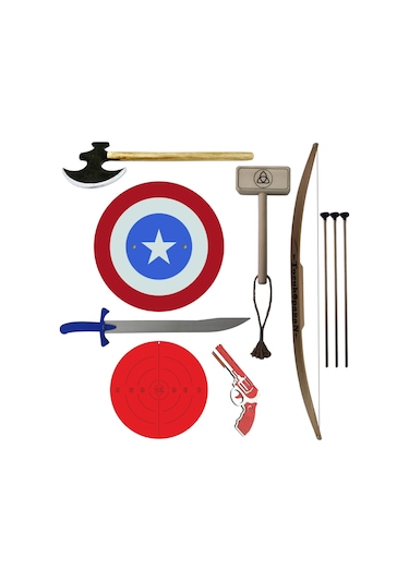 Kaptan Amerika ve Tozukoparan Ahşap Oyuncak Seti  7'li