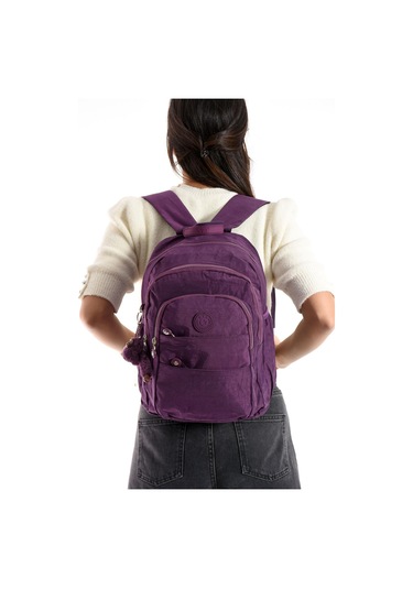 Ultra Hafif Çok Cepli Orta Boy Sırt Çantası Unisex Mor Model: 571-4c Mor