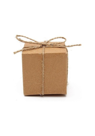 Novahub 50 Adet Vintage Kahverengi Kraft Düğün Favor Kutusu, Yıldönümü Ve Partiler İçin