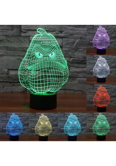 Sones Beyaz Kabak Tarzı 3d Dokunmatik Anahtarı Kontrol Led Işık, 7 Renk Renk Değişikliği Yaratıcı Görsel Stereo Lamba Masa Lambası Gece Lambası Çok Renkli