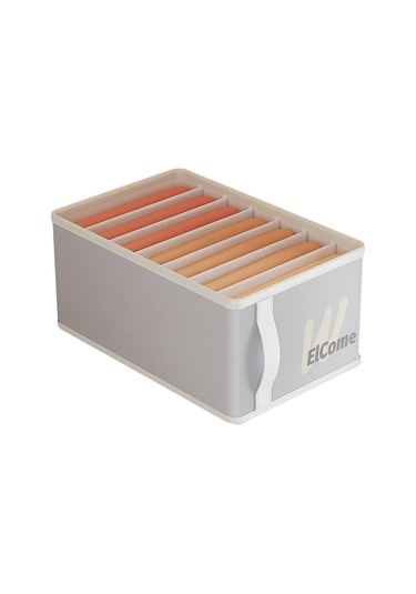 Cbtx Büyük 7 Bölmeli Katlanabilir Pe+pp Gardırop Elbise Düzenleyici Pantolon Saklama Kutusu Gri