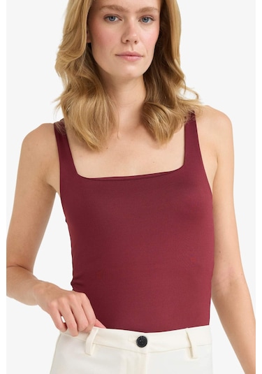 Defacto Kare Yaka Çıtçıtlı Body F9773ax25hsbr115 Bordo-br115