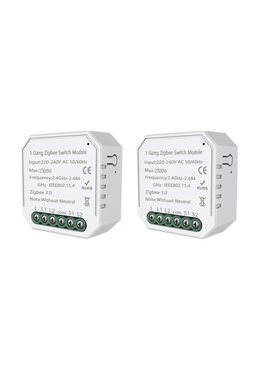 Fortunelane Tuya Zigbee 3.0 Akıllı Anahtar, Sesle Kontrol Edin, 2 Adet
