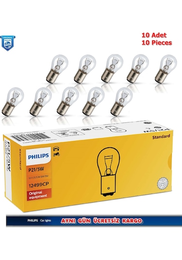 Philips 12V P21-5W Stop Ampulu 1016 12499 Cp Standart 10 Adet