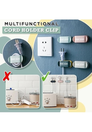 Kendinden Yapışkanlı Fiş Askısı 4 Adet Kablo Bağı Düzenleyici