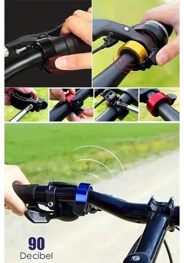 Buffer Ultra-yüksek Sesli Alüminyum Alaşımlı Bisiklet Zili Çok Renkli