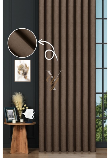 Petek Fon Perde V-1014 Kestane Çok Renkli