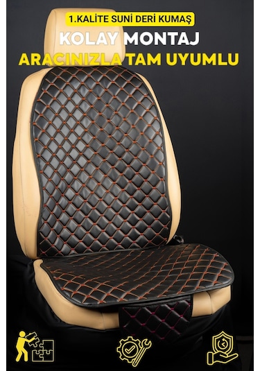 Deri-vinil Oto Minder Seti Kırmızı 7 Parça